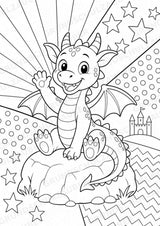 Drachen POP Art Ausmalbilder 15 Malvorlagen – Materialseite 2