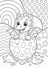Drachen POP Art Ausmalbilder 15 Malvorlagen – Materialseite 3