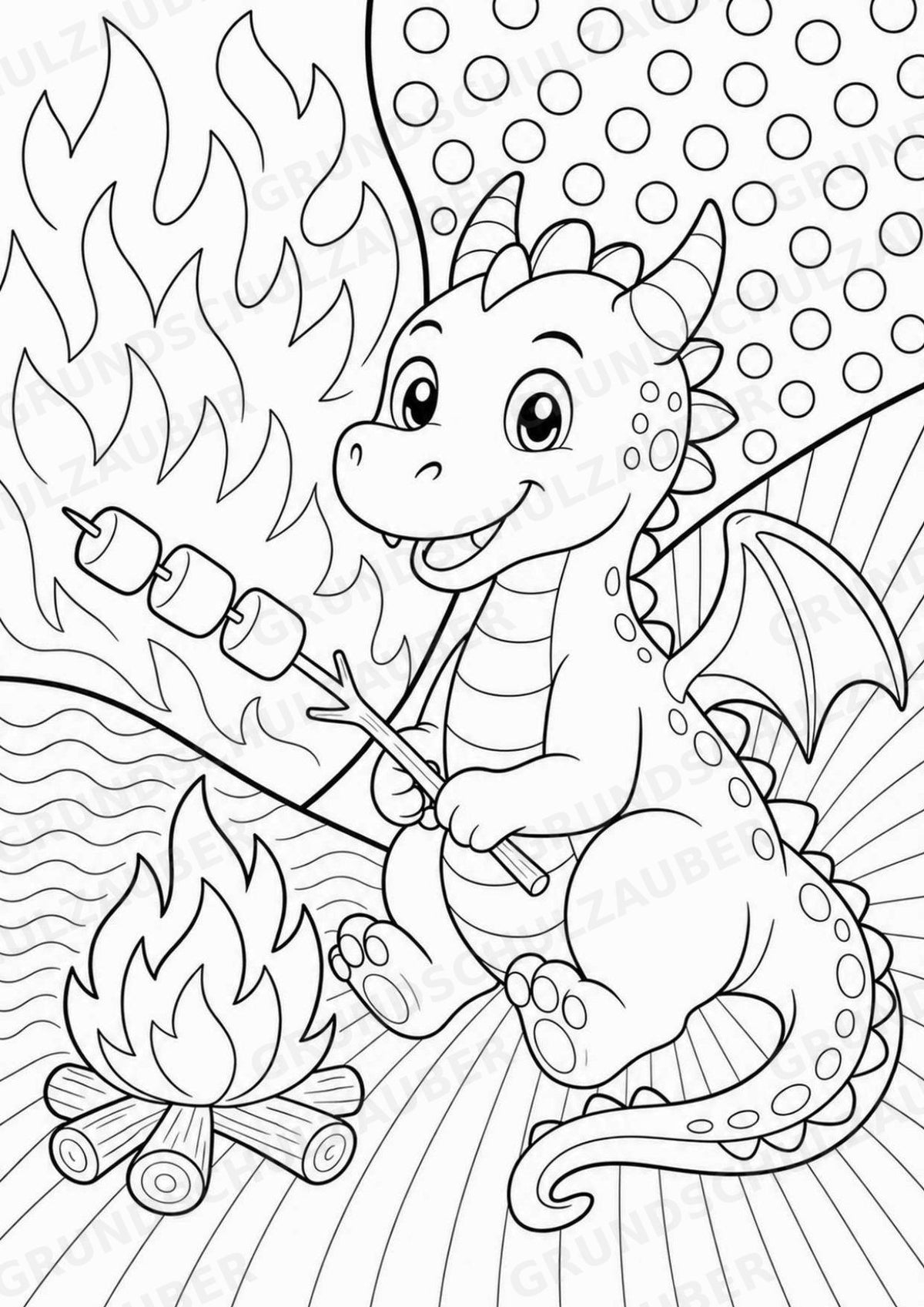 Drachen POP Art Ausmalbilder 15 Malvorlagen – Materialseite 8