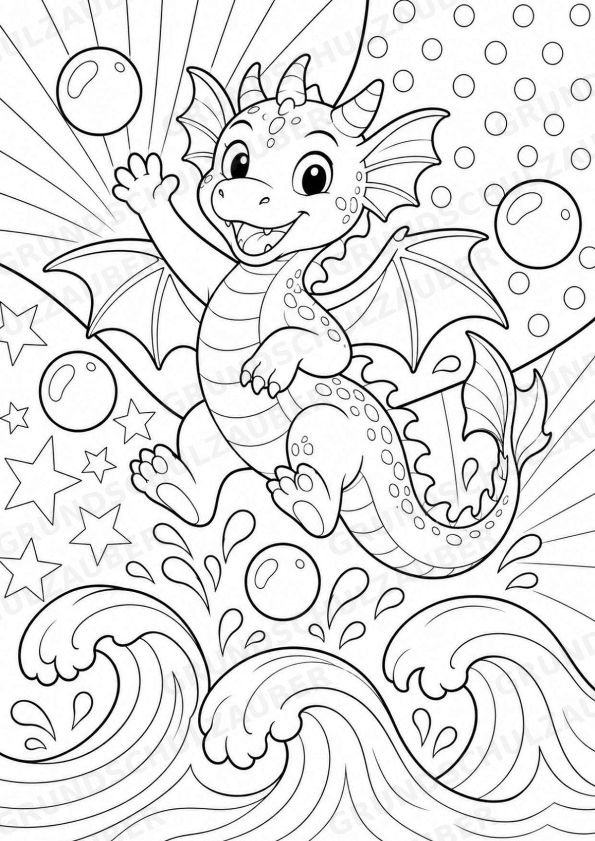 Drachen POP Art Ausmalbilder 15 Malvorlagen – Materialseite 9