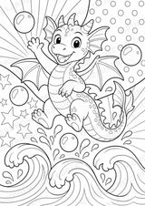 Drachen POP Art Ausmalbilder 15 Malvorlagen – Materialseite 9