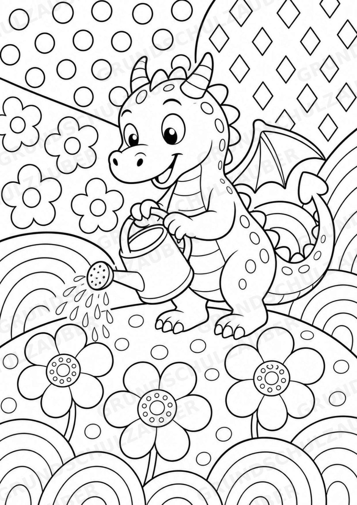 Drachen POP Art Ausmalbilder 15 Malvorlagen – Materialseite 10