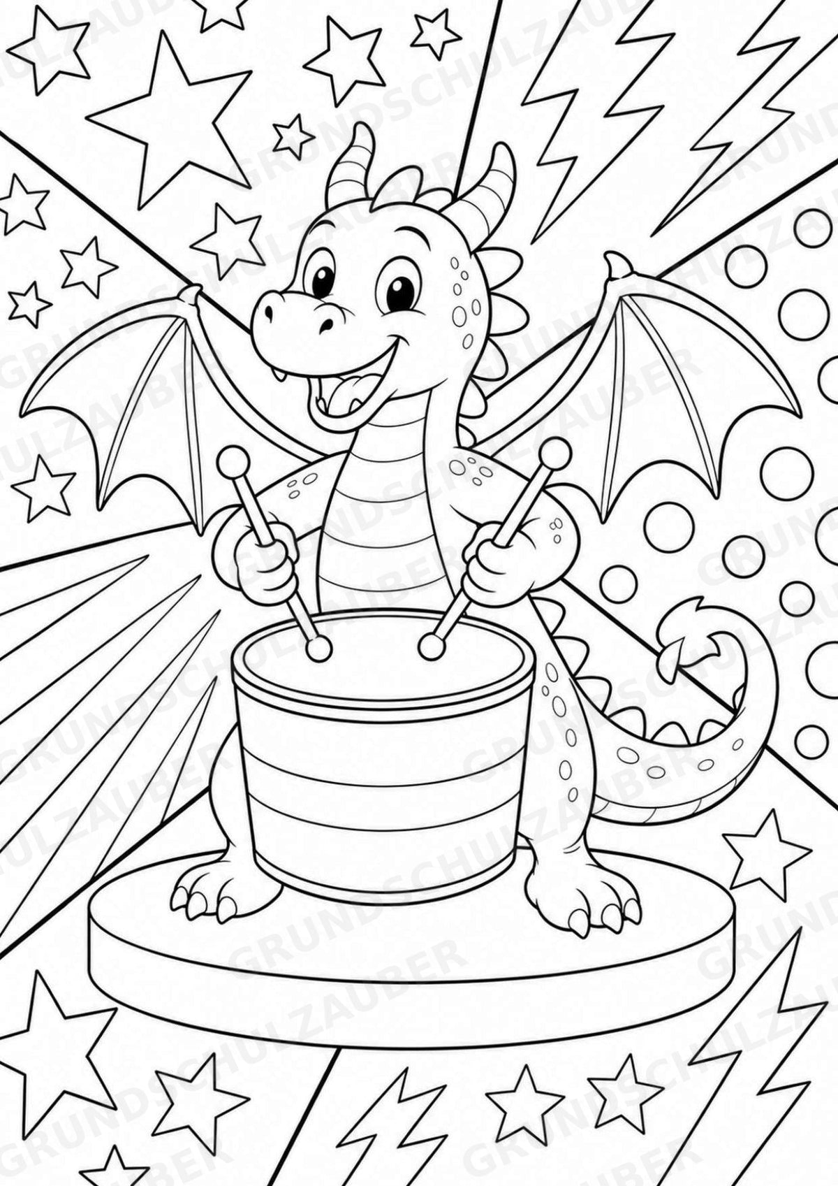 Drachen POP Art Ausmalbilder 15 Malvorlagen – Materialseite 11