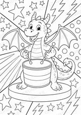 Drachen POP Art Ausmalbilder 15 Malvorlagen – Materialseite 11
