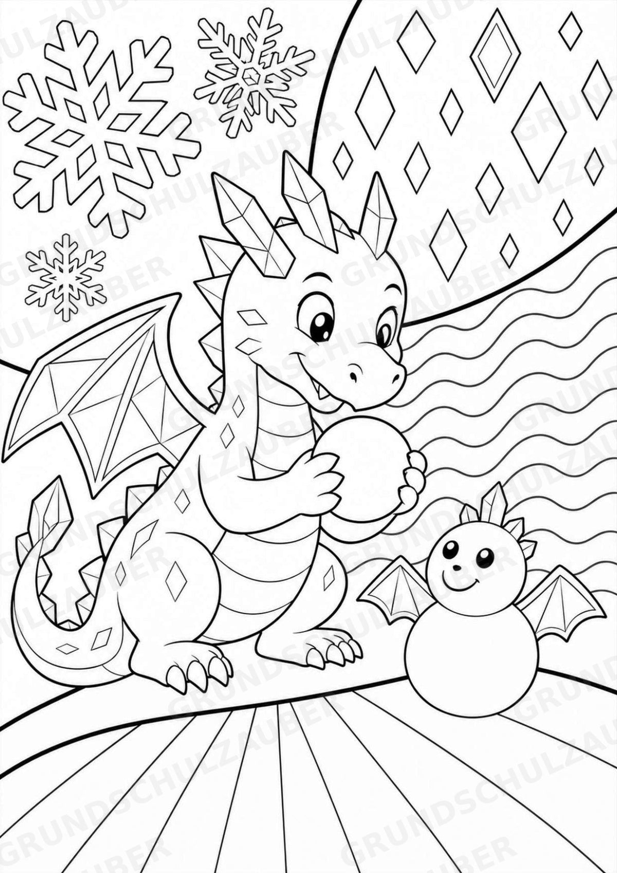 Drachen POP Art Ausmalbilder 15 Malvorlagen – Materialseite 13