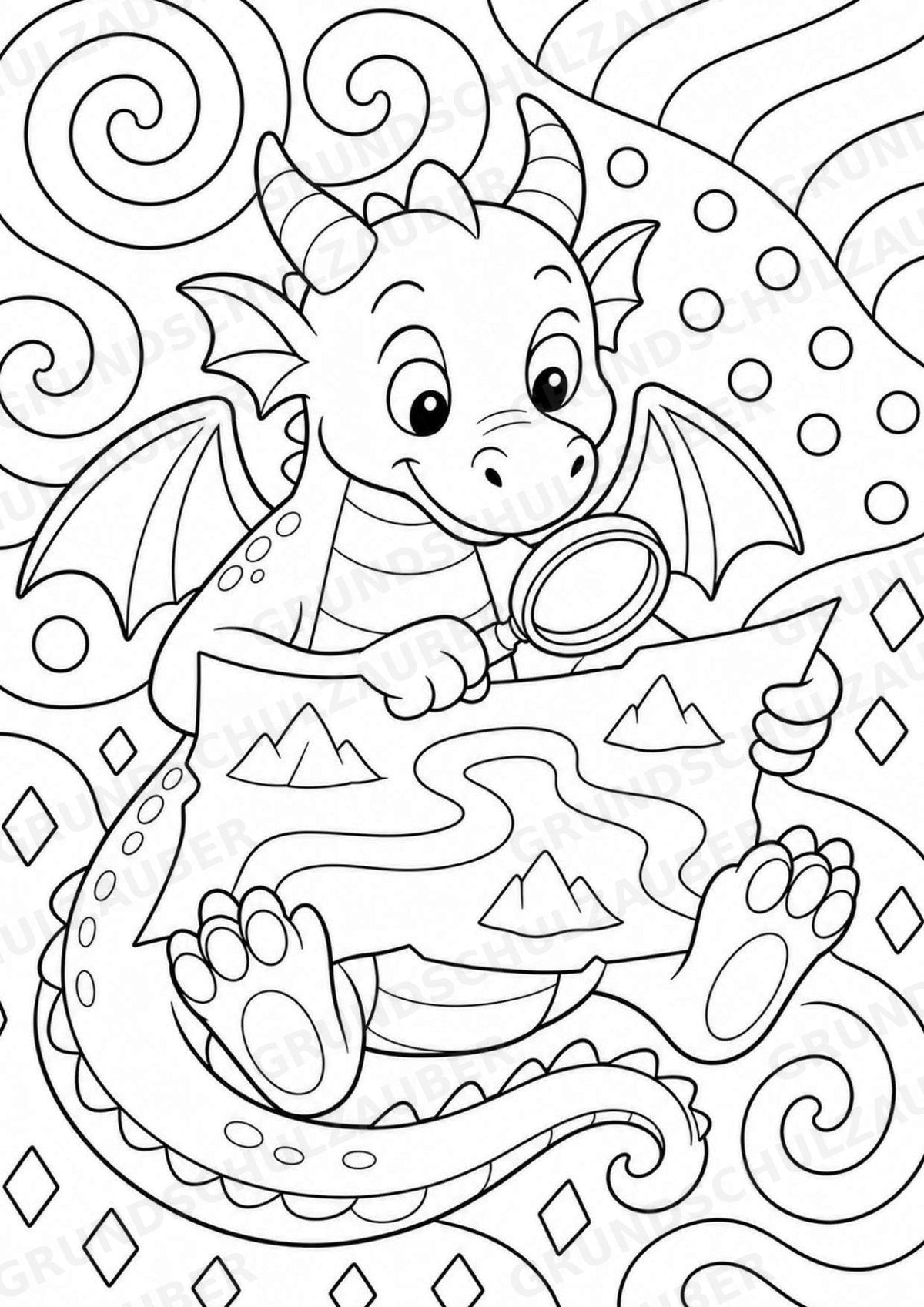 Drachen POP Art Ausmalbilder 15 Malvorlagen – Materialseite 14