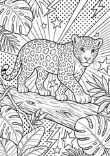 Dschungeltiere POP Art Ausmalbilder 15 Malvorlagen – Materialseite 7