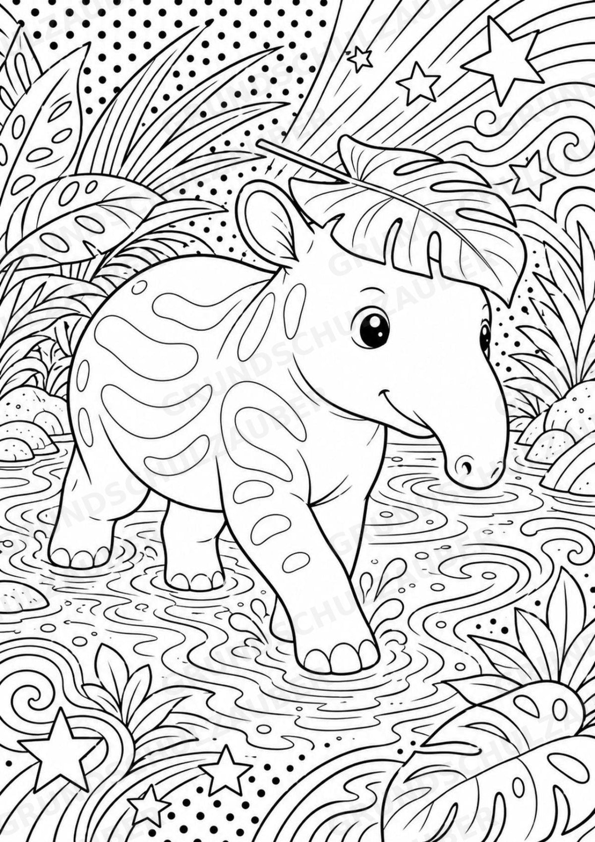 Dschungeltiere POP Art Ausmalbilder 15 Malvorlagen – Materialseite 13
