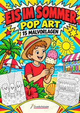 Eis im Sommer POP Art Ausmalbilder 15 Malvorlagen – Cover