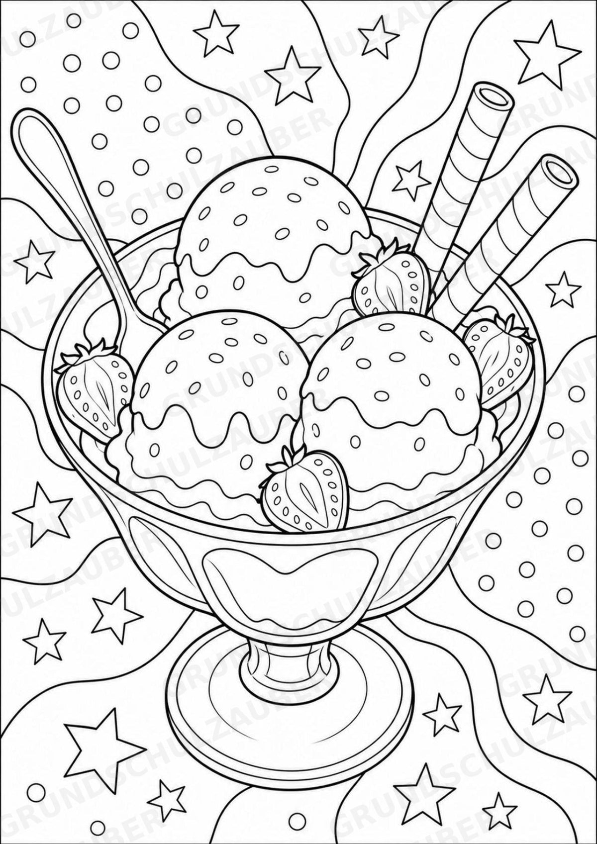 Eis im Sommer POP Art Ausmalbilder 15 Malvorlagen – Materialseite 5