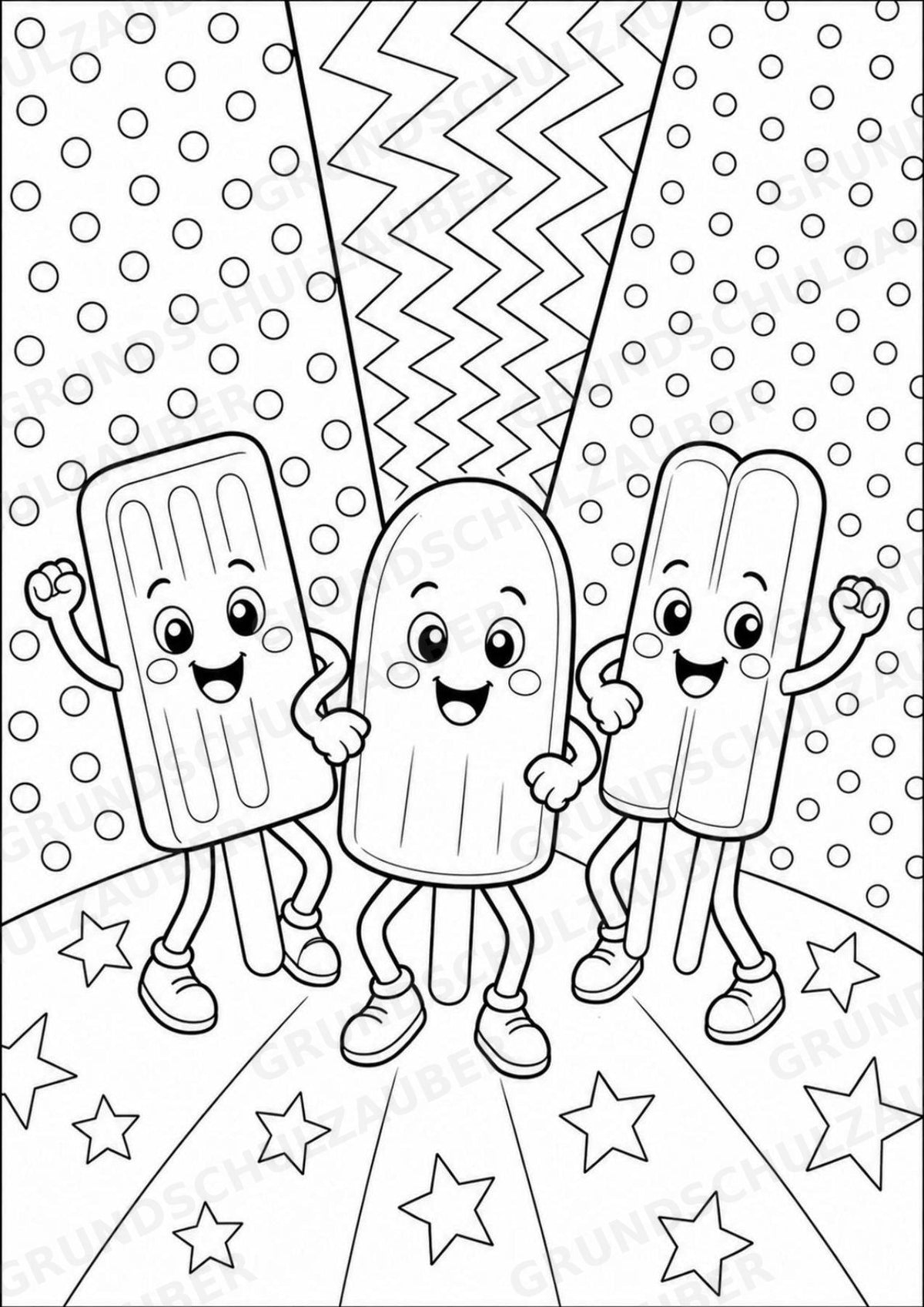 Eis im Sommer POP Art Ausmalbilder 15 Malvorlagen – Materialseite 9