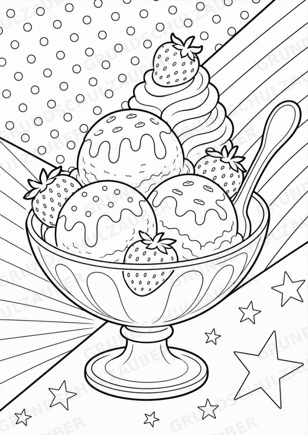 Eis im Sommer POP Art Ausmalbilder 15 Malvorlagen – Materialseite 13