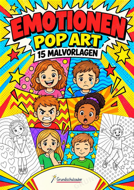 Emotionen POP Art Ausmalbilder 15 Malvorlagen – Cover