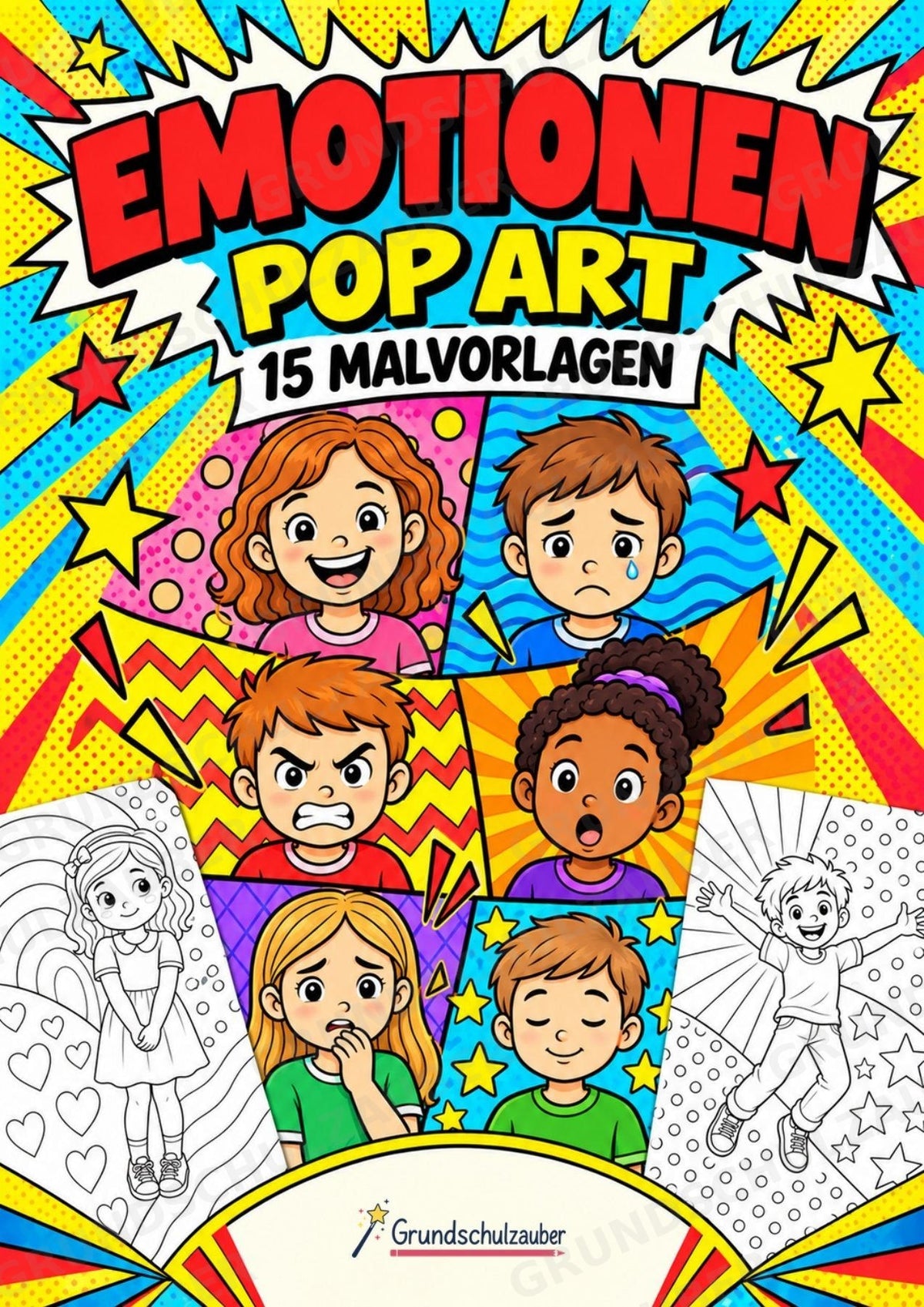 Emotionen POP Art Ausmalbilder 15 Malvorlagen – Cover