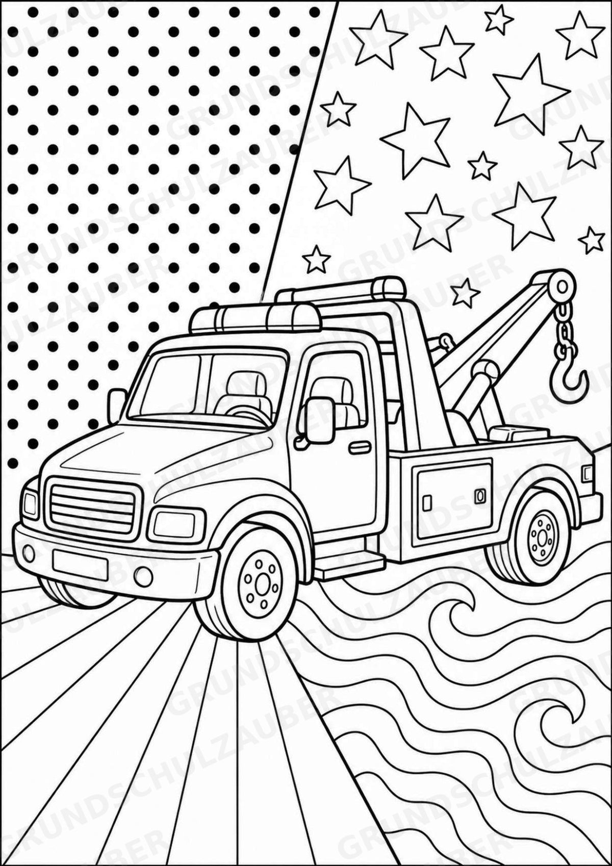 Fahrzeuge POP Art Ausmalbilder 15 Malvorlagen – Materialseite 10