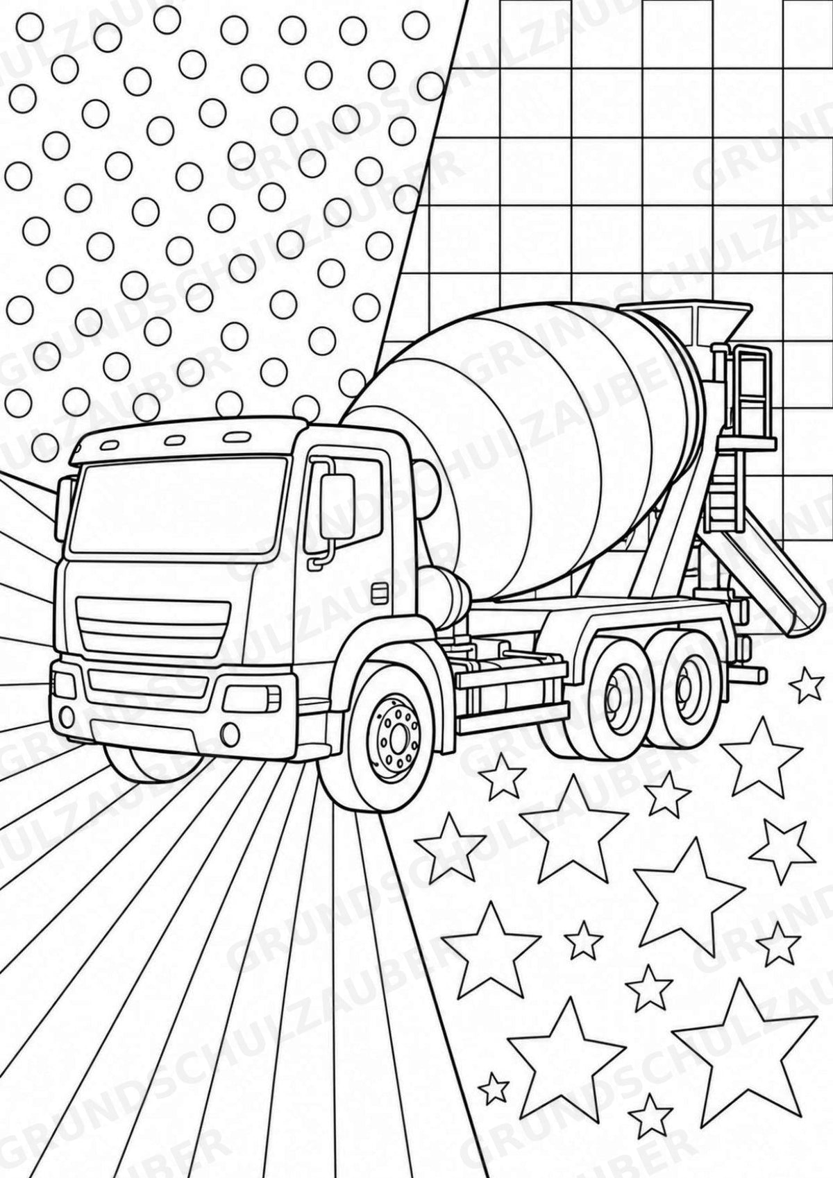 Fahrzeuge POP Art Ausmalbilder 15 Malvorlagen – Materialseite 11