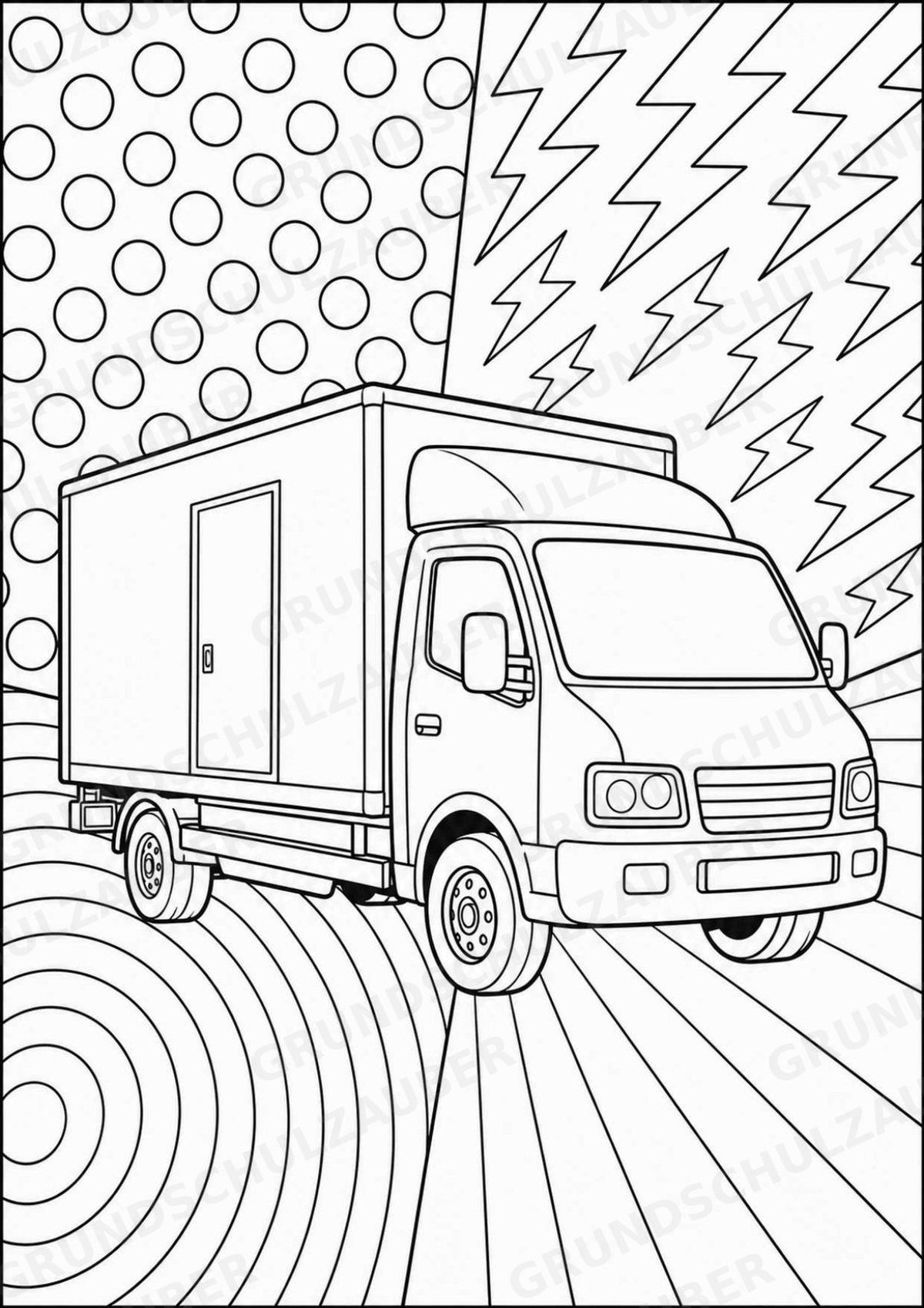 Fahrzeuge POP Art Ausmalbilder 15 Malvorlagen – Materialseite 12