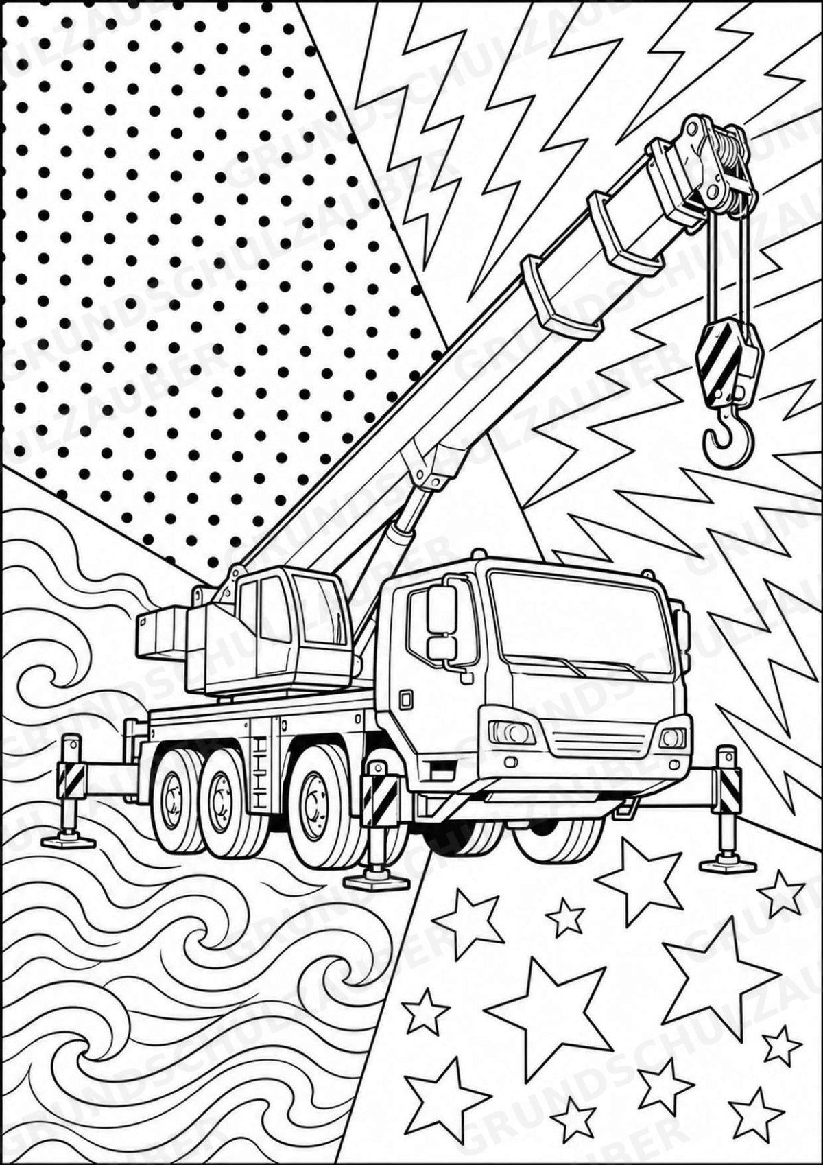 Fahrzeuge POP Art Ausmalbilder 15 Malvorlagen – Materialseite 15