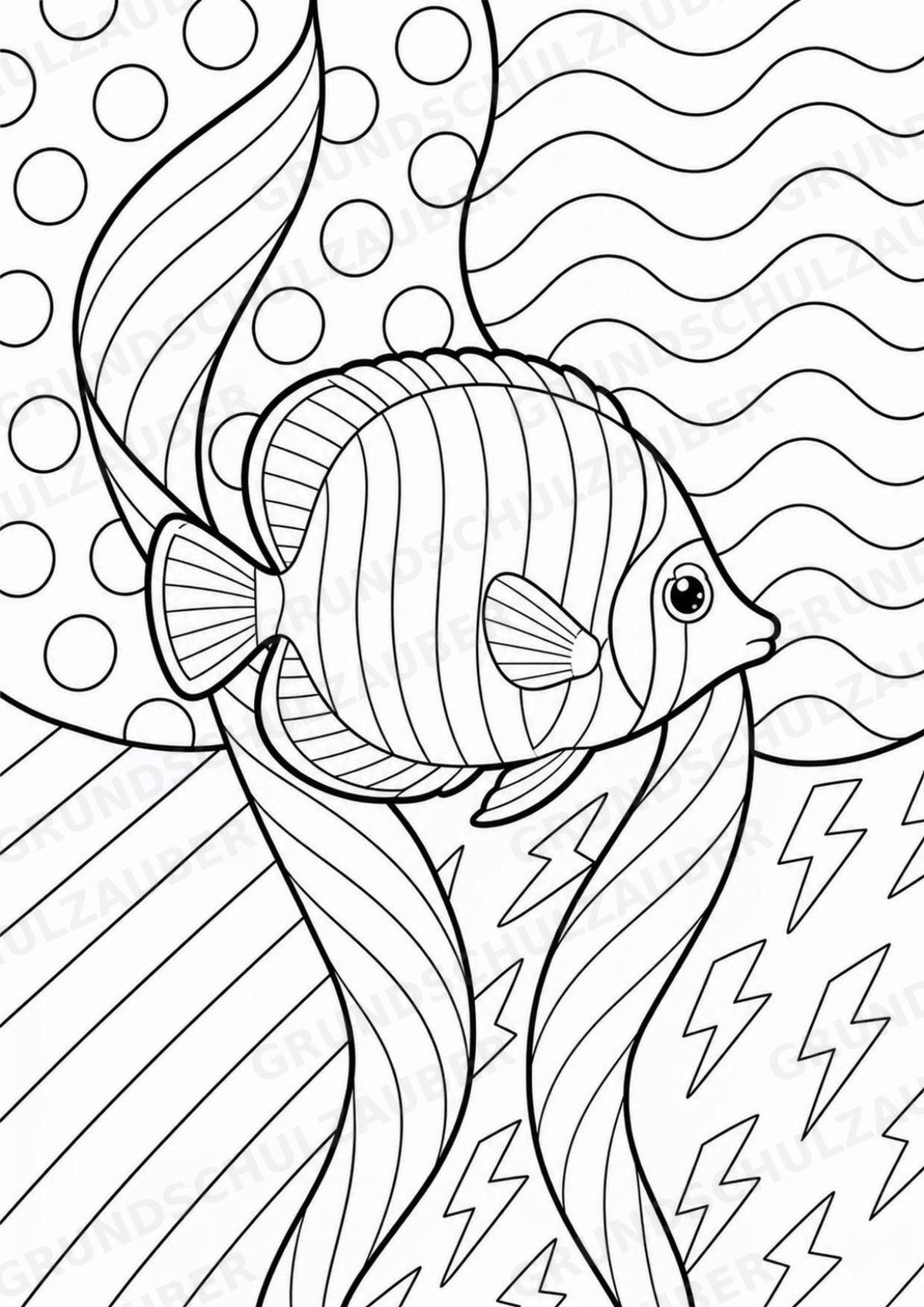 Fische POP Art Ausmalbilder 15 Malvorlagen – Materialseite 7