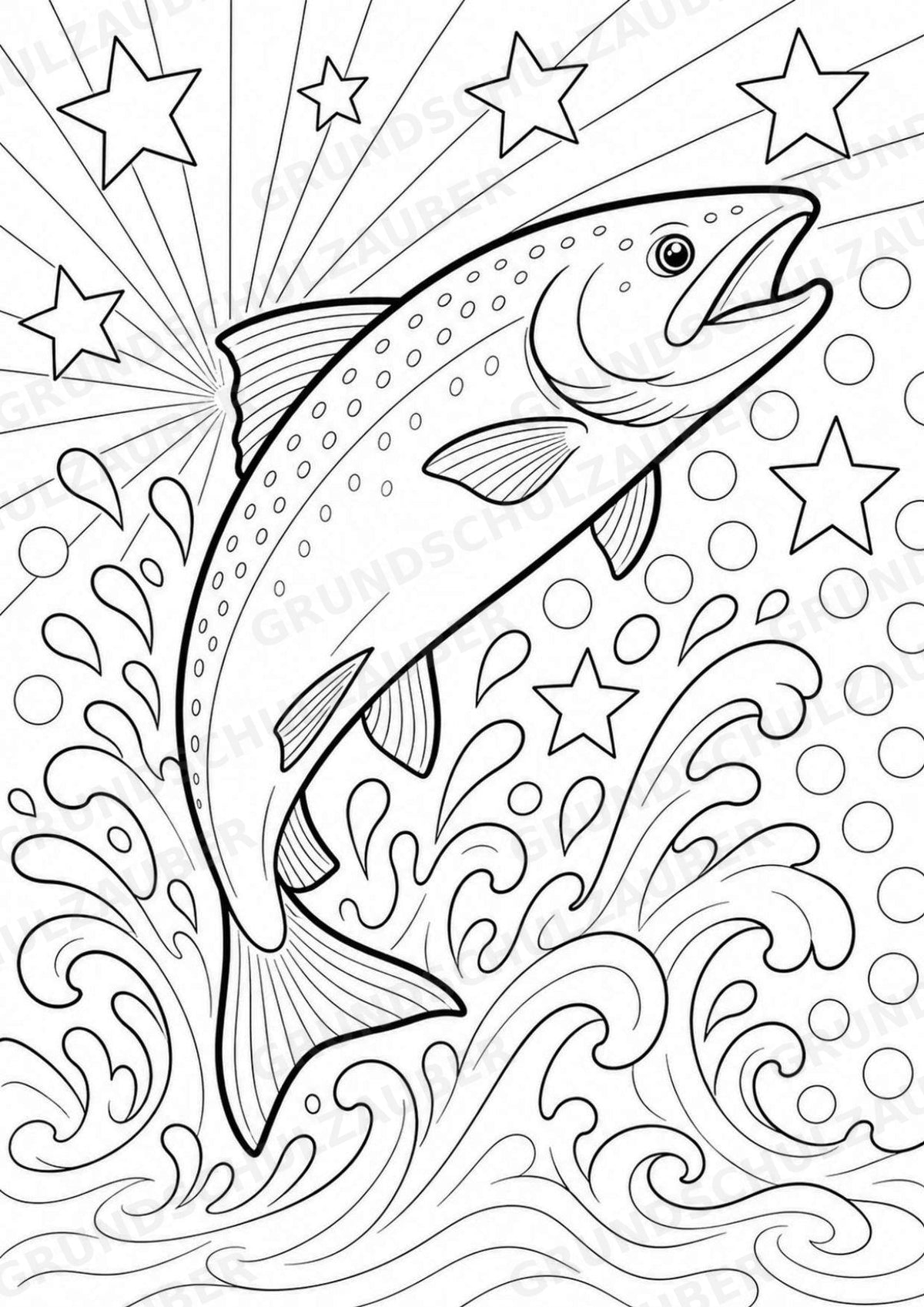 Fische POP Art Ausmalbilder 15 Malvorlagen – Materialseite 9