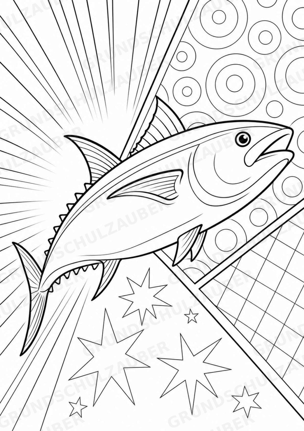 Fische POP Art Ausmalbilder 15 Malvorlagen – Materialseite 15