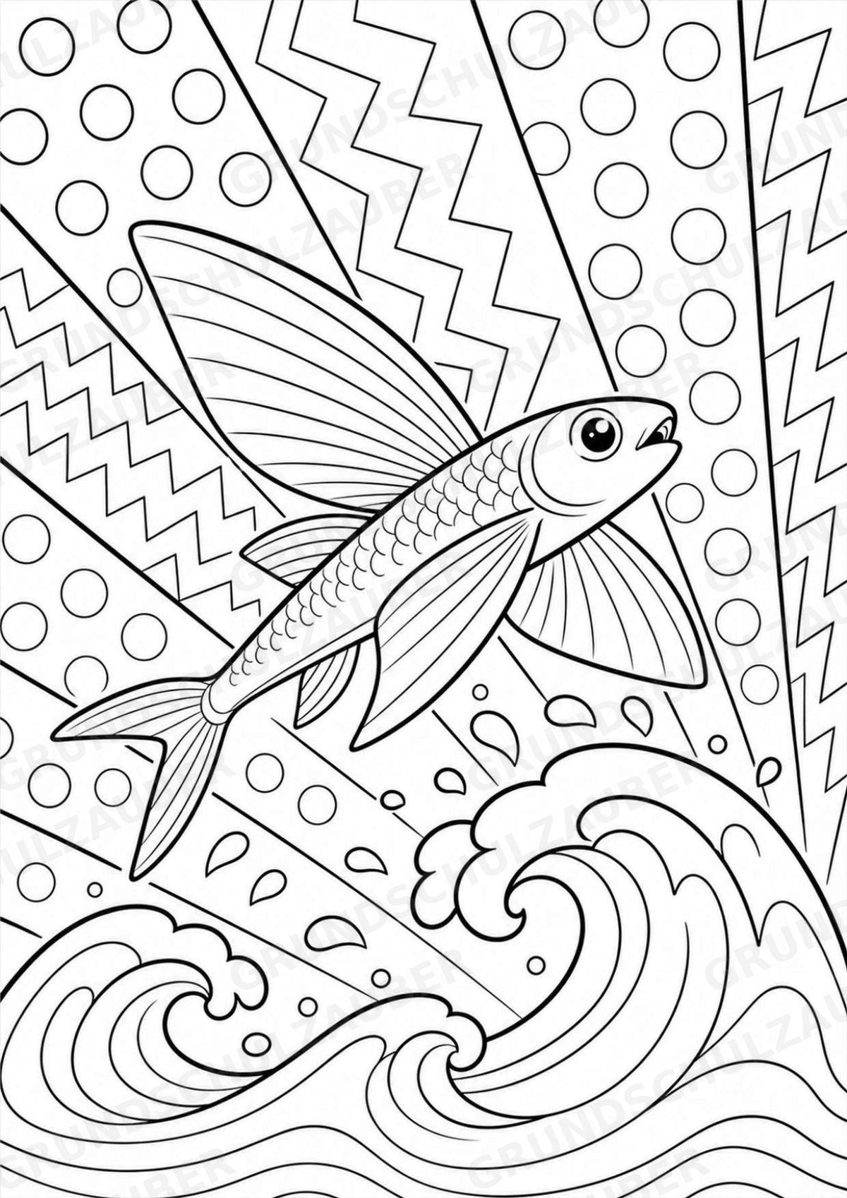 Fische POP Art Ausmalbilder 15 Malvorlagen – Materialseite 16