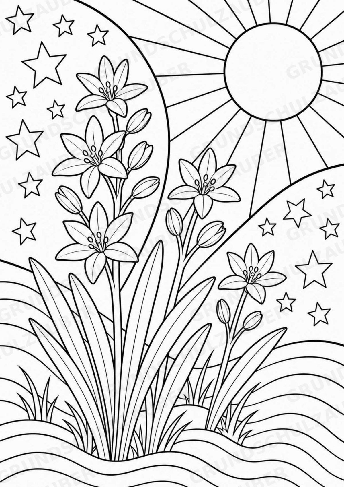 Frühblüher POP Art Ausmalbilder 15 Malvorlagen – Materialseite 12