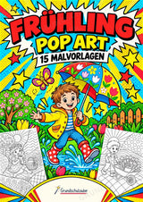 Frühling POP Art Ausmalbilder 15 Malvorlagen – Cover