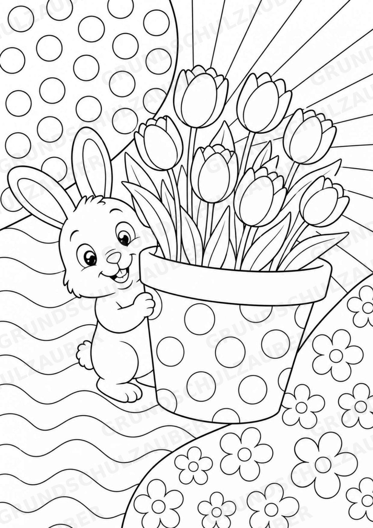 Frühling POP Art Ausmalbilder 15 Malvorlagen – Materialseite 4