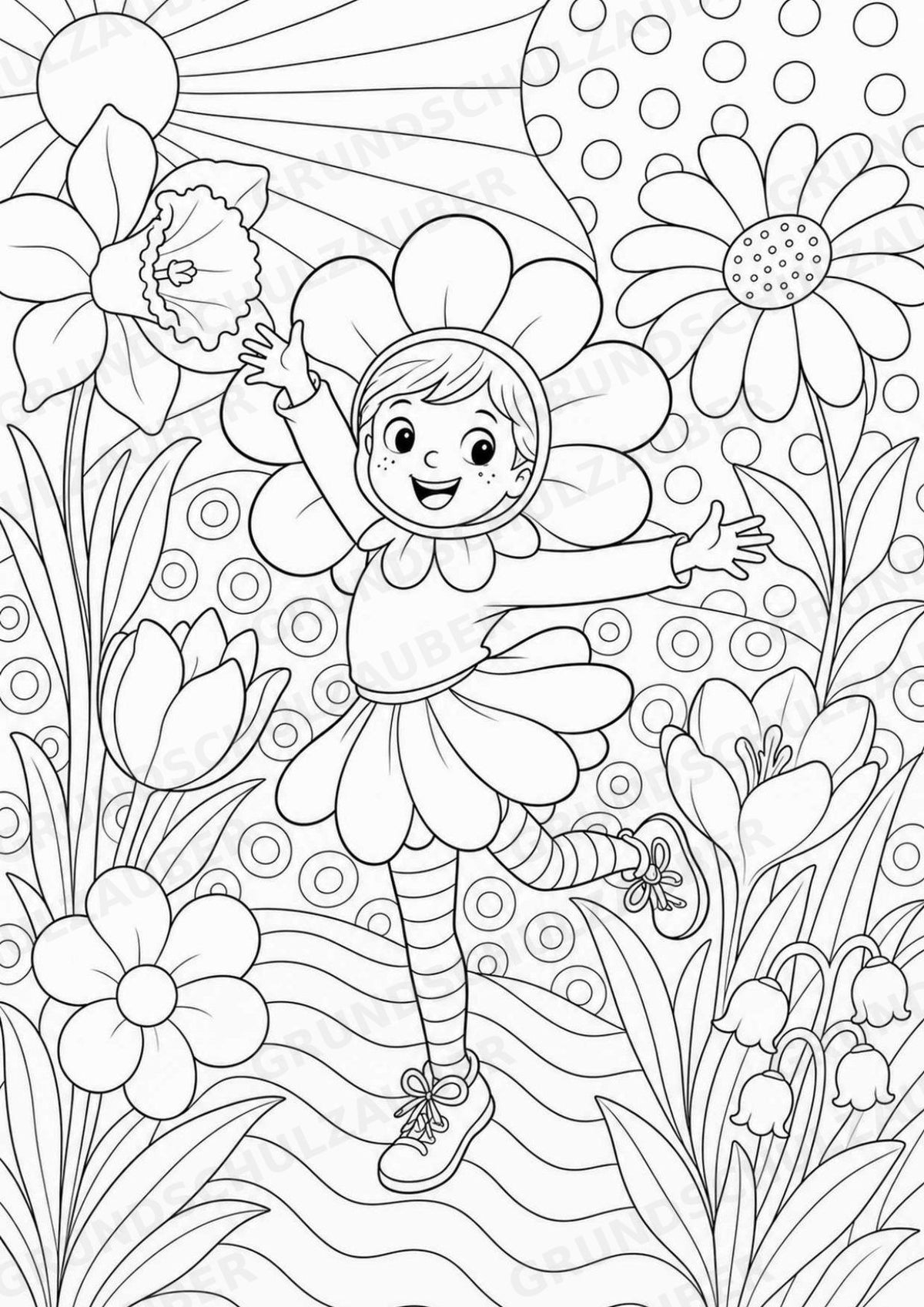 Frühling POP Art Ausmalbilder 15 Malvorlagen – Materialseite 10