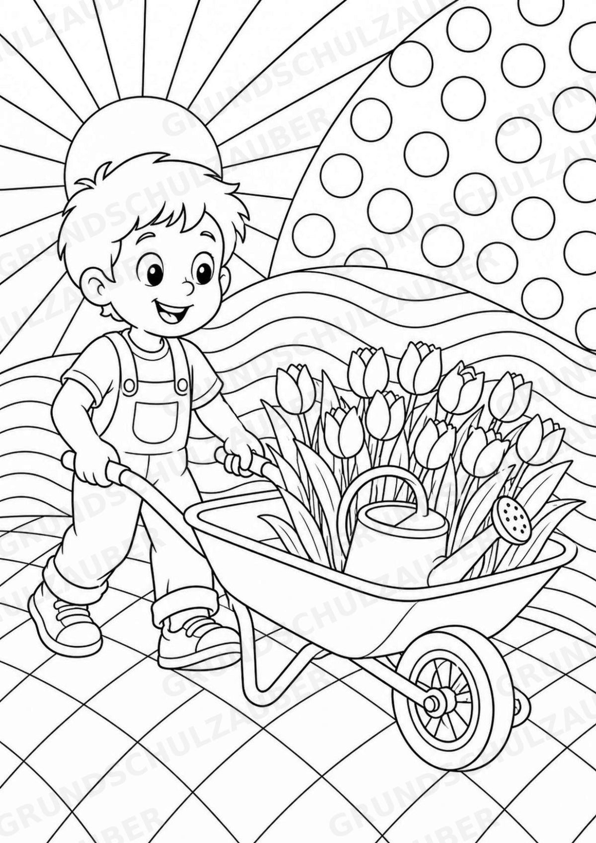 Frühling POP Art Ausmalbilder 15 Malvorlagen – Materialseite 16