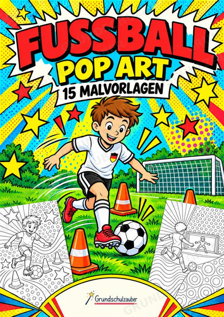 Fußball POP Art Ausmalbilder 15 Malvorlagen – Cover