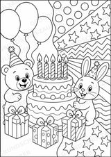 Geburtstag POP Art Ausmalbilder 15 Malvorlagen – Materialseite 2