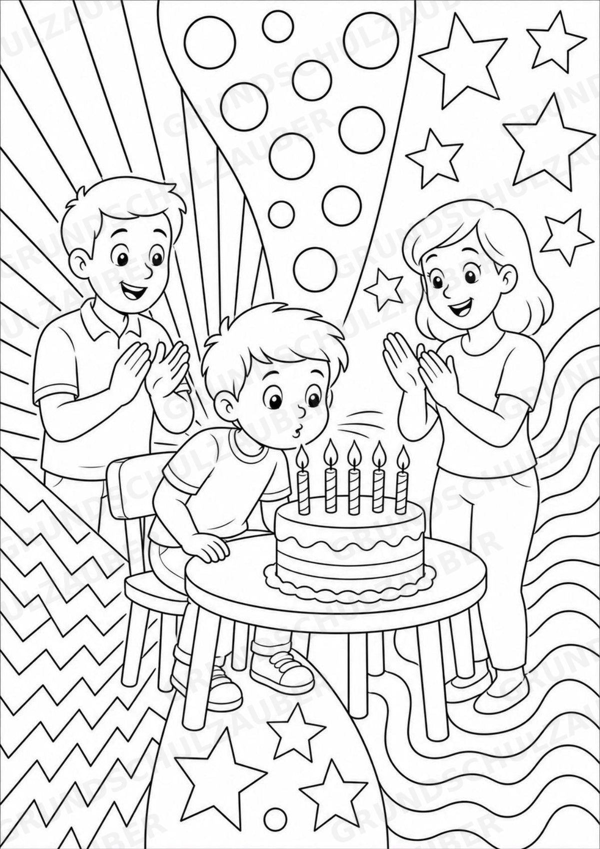 Geburtstag POP Art Ausmalbilder 15 Malvorlagen – Materialseite 3
