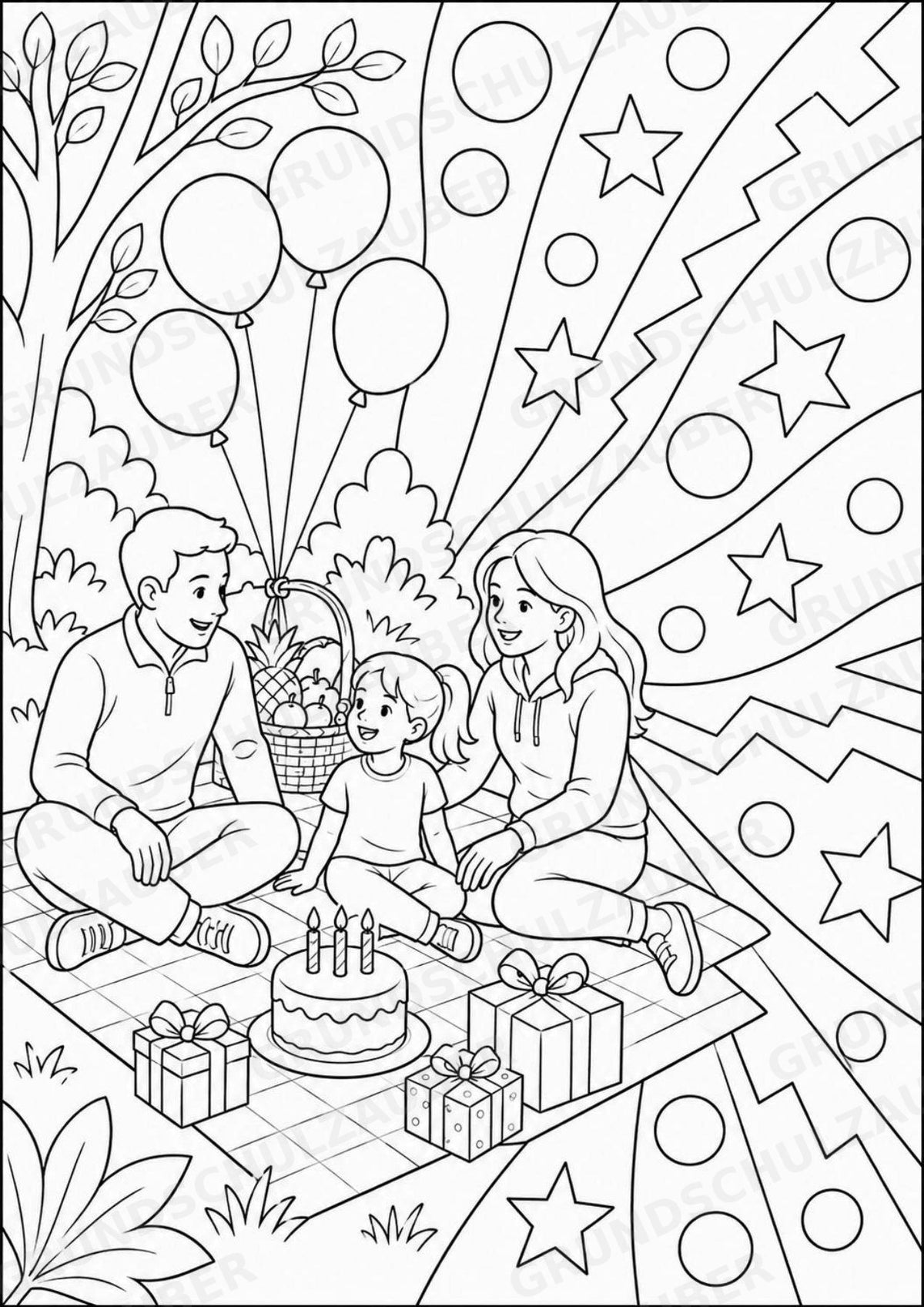 Geburtstag POP Art Ausmalbilder 15 Malvorlagen – Materialseite 15