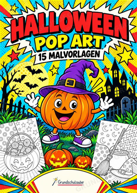 Halloween POP Art Ausmalbilder 15 Malvorlagen – Cover