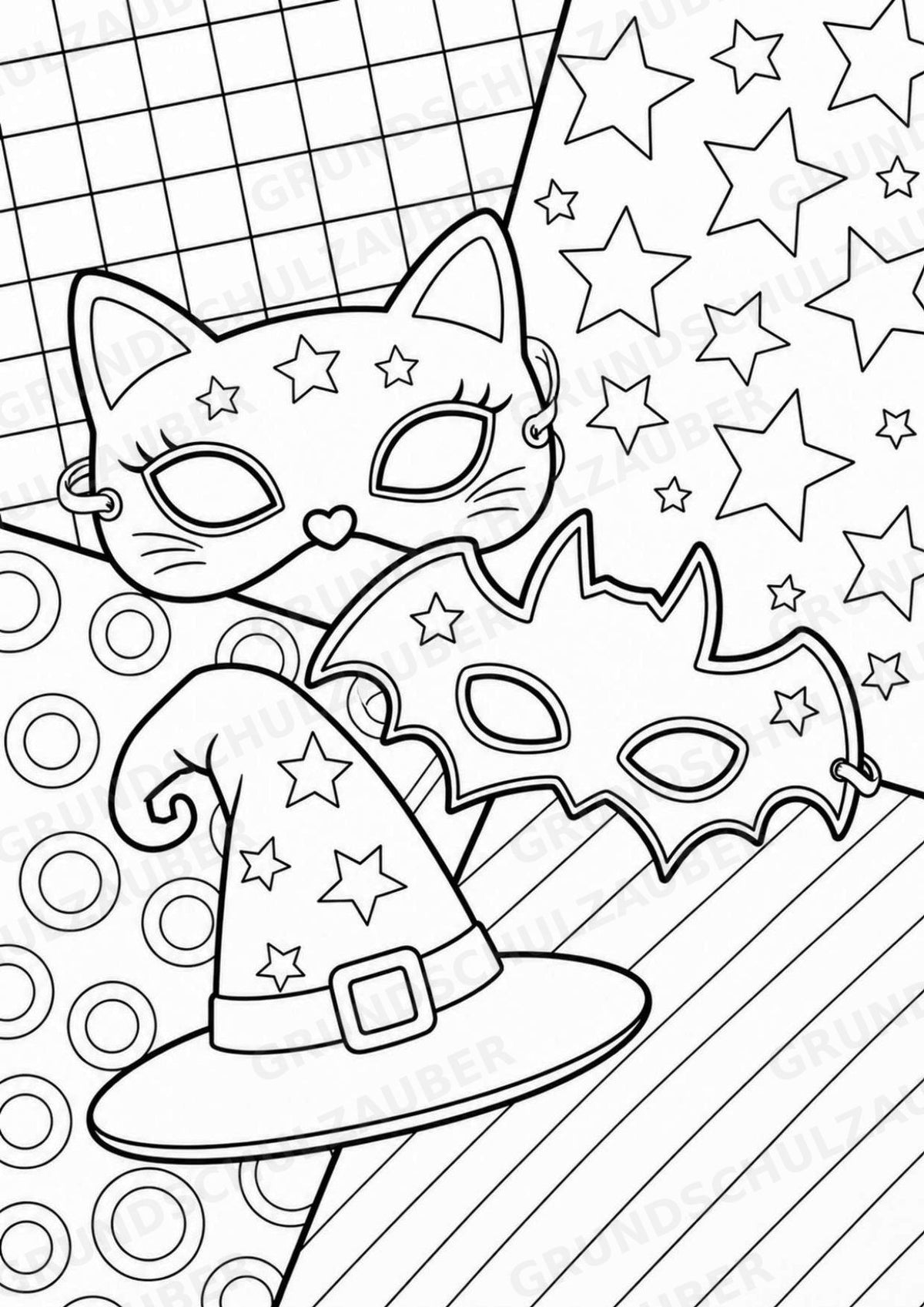 Halloween POP Art Ausmalbilder 15 Malvorlagen – Materialseite 14