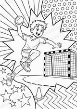 Handball POP Art Ausmalbilder 15 Malvorlagen – Materialseite 2