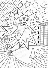Handball POP Art Ausmalbilder 15 Malvorlagen – Materialseite 6