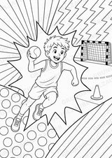 Handball POP Art Ausmalbilder 15 Malvorlagen – Materialseite 8
