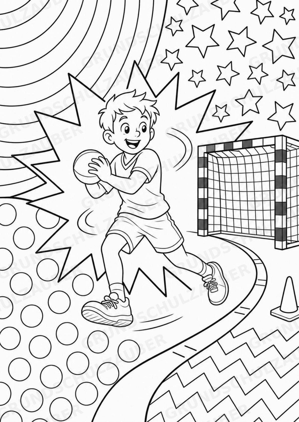 Handball POP Art Ausmalbilder 15 Malvorlagen – Materialseite 13