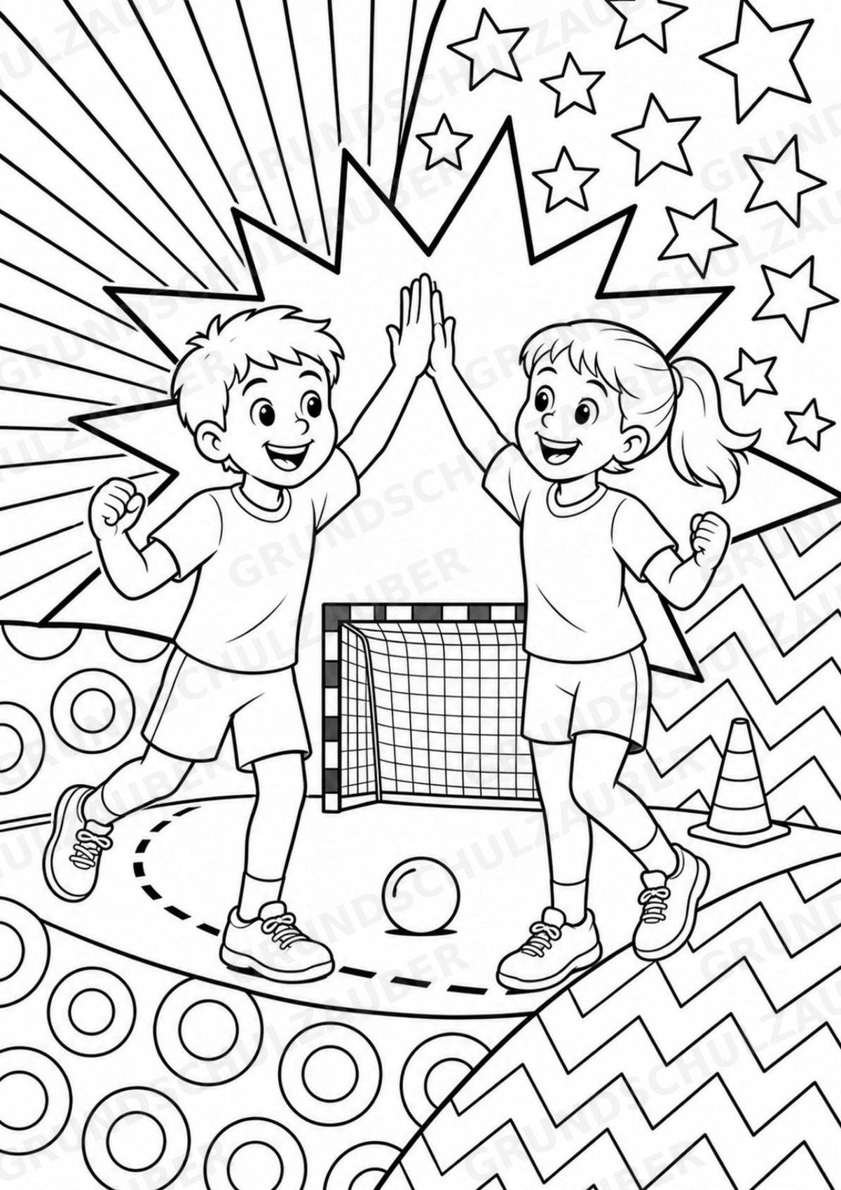 Handball POP Art Ausmalbilder 15 Malvorlagen – Materialseite 15