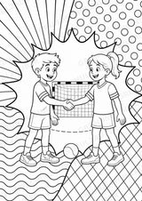 Handball POP Art Ausmalbilder 15 Malvorlagen – Materialseite 16