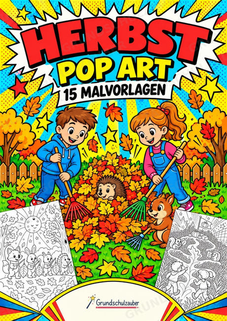 Herbst POP Art Ausmalbilder 15 Malvorlagen – Cover
