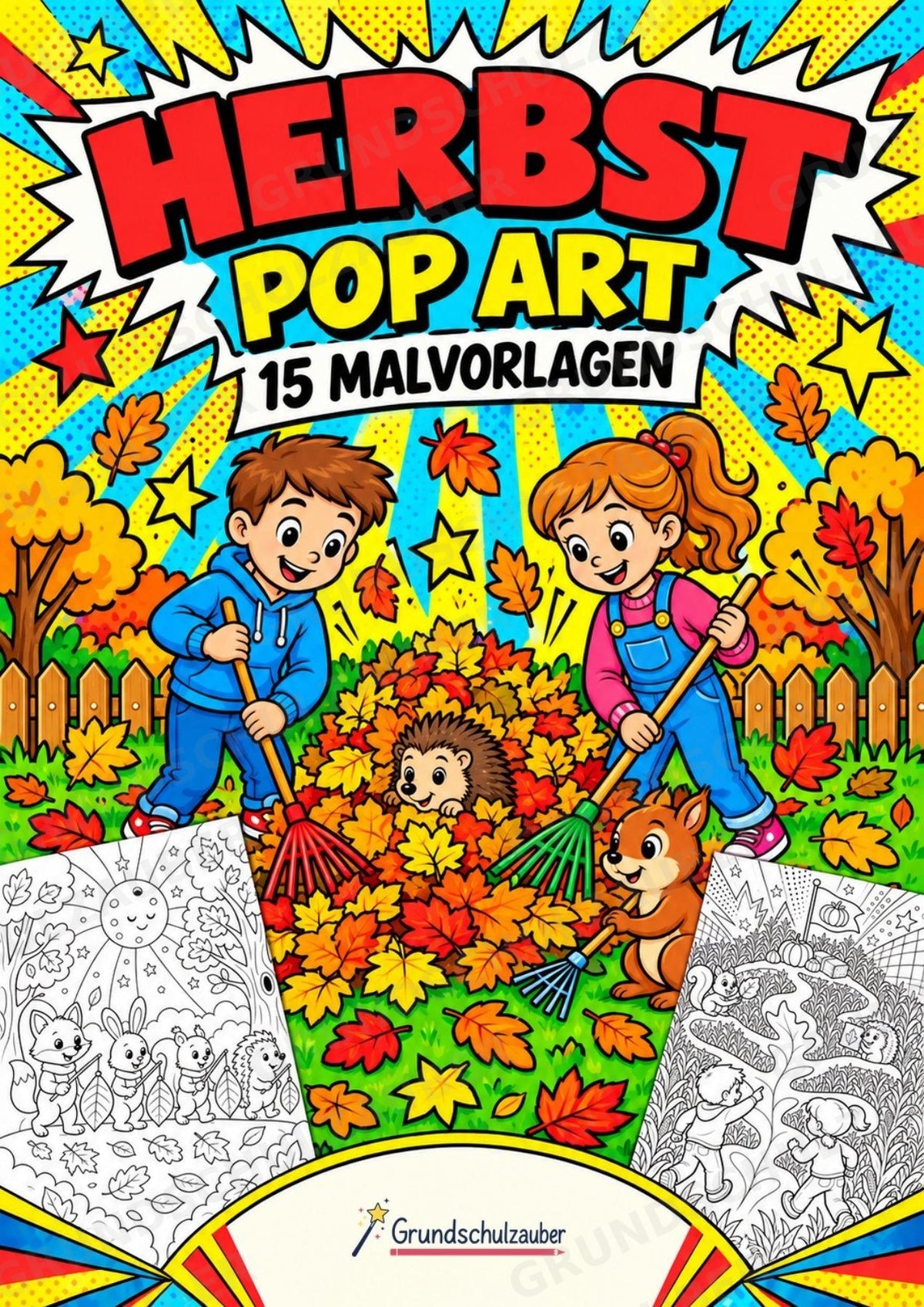 Herbst POP Art Ausmalbilder 15 Malvorlagen – Cover