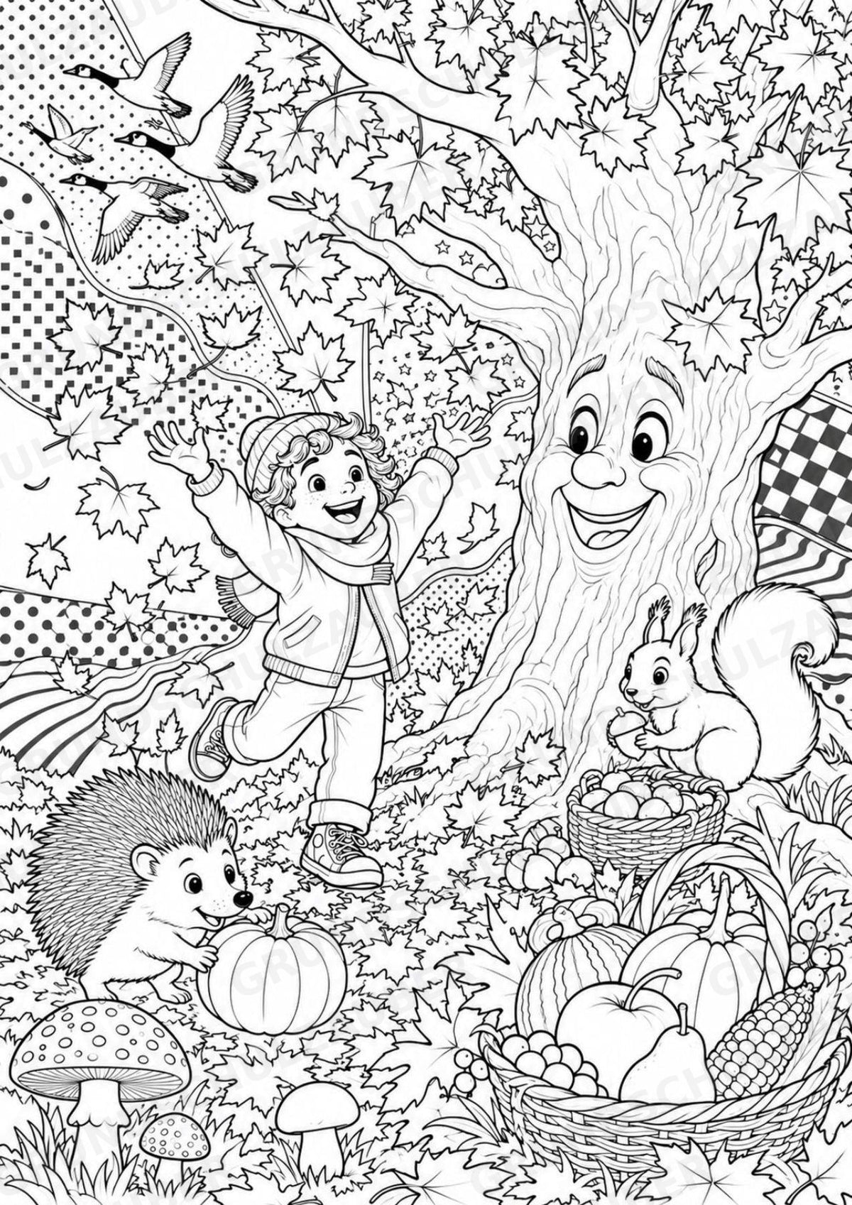 Herbst POP Art Ausmalbilder 15 Malvorlagen – Materialseite 6