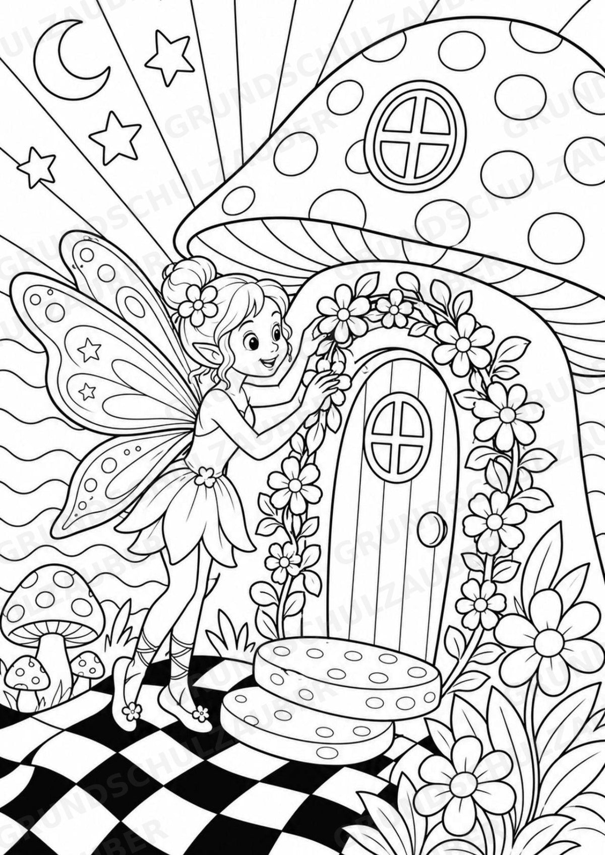 Hexen und Feen POP Art Ausmalbilder 15 Malvorlagen – Materialseite 4