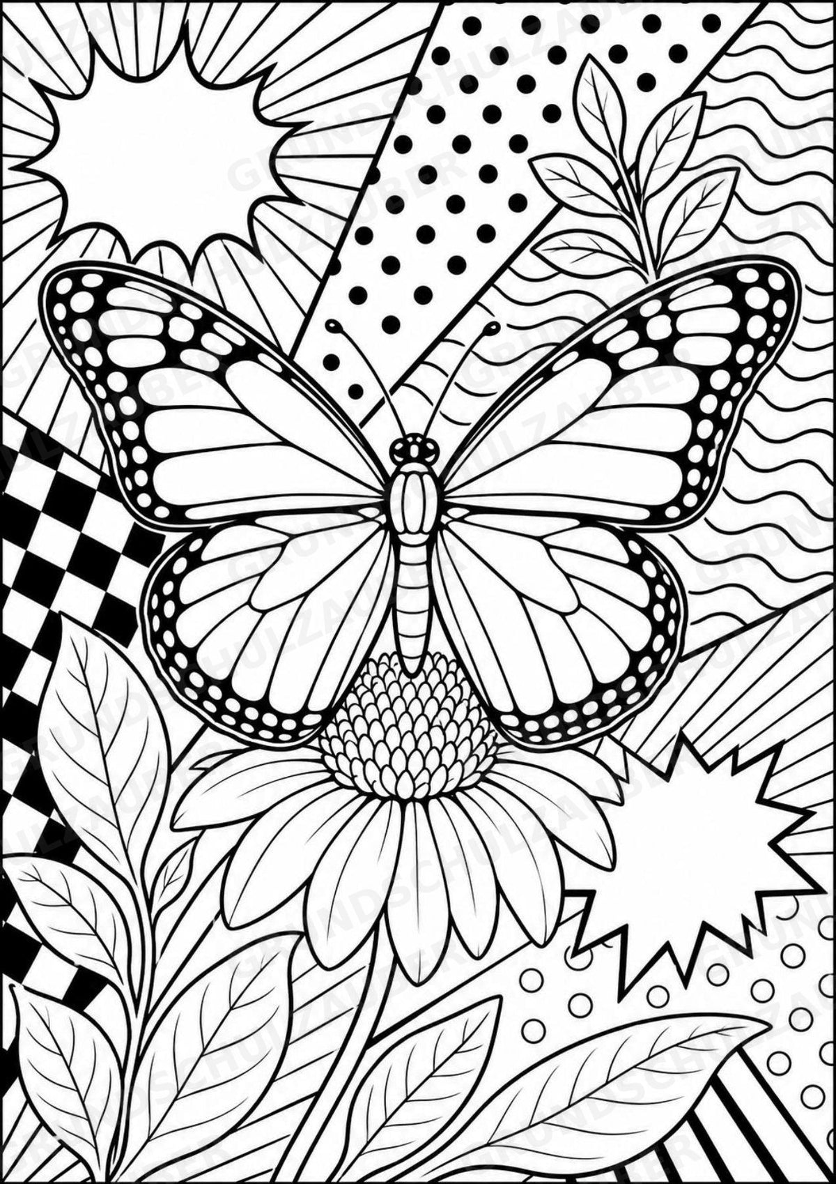 Insekten POP Art Ausmalbilder 15 Malvorlagen – Materialseite 2