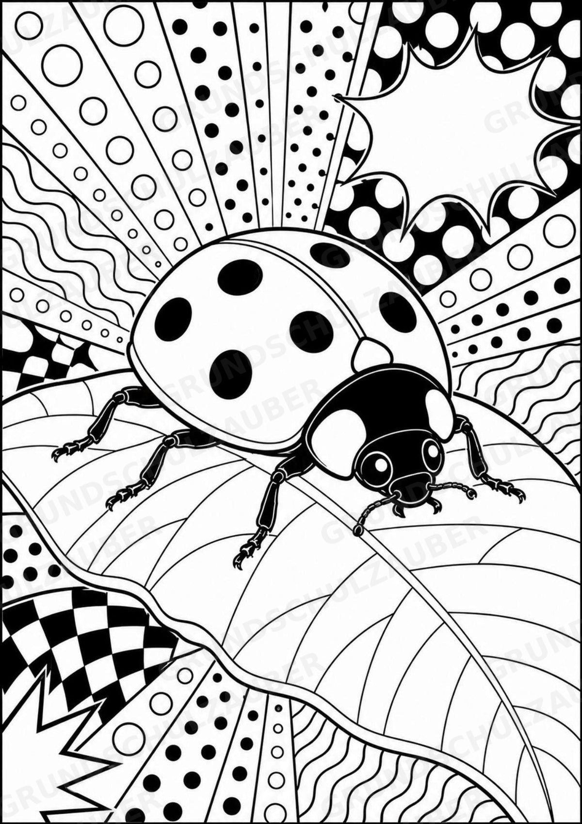 Insekten POP Art Ausmalbilder 15 Malvorlagen – Materialseite 3
