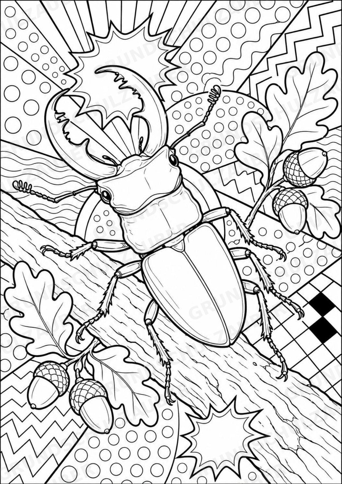 Insekten POP Art Ausmalbilder 15 Malvorlagen – Materialseite 8